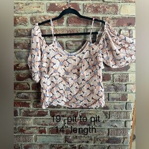 🌸 Dainty Hooligan Floral Cold Shoulder Top | Crop | Boho